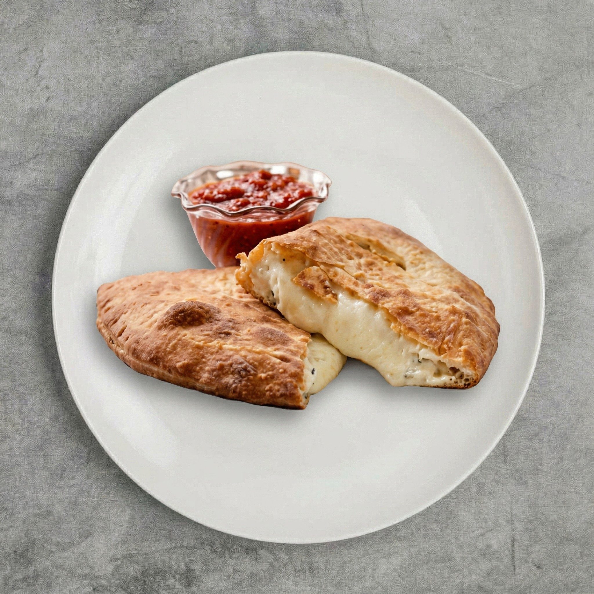 Ricotta & Mozzarella Cheese Calzone.