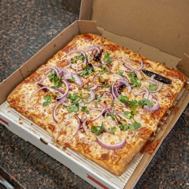 B.B.Q. Chicken Pizza.