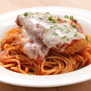 Chicken Parmigiana with Spaghetti